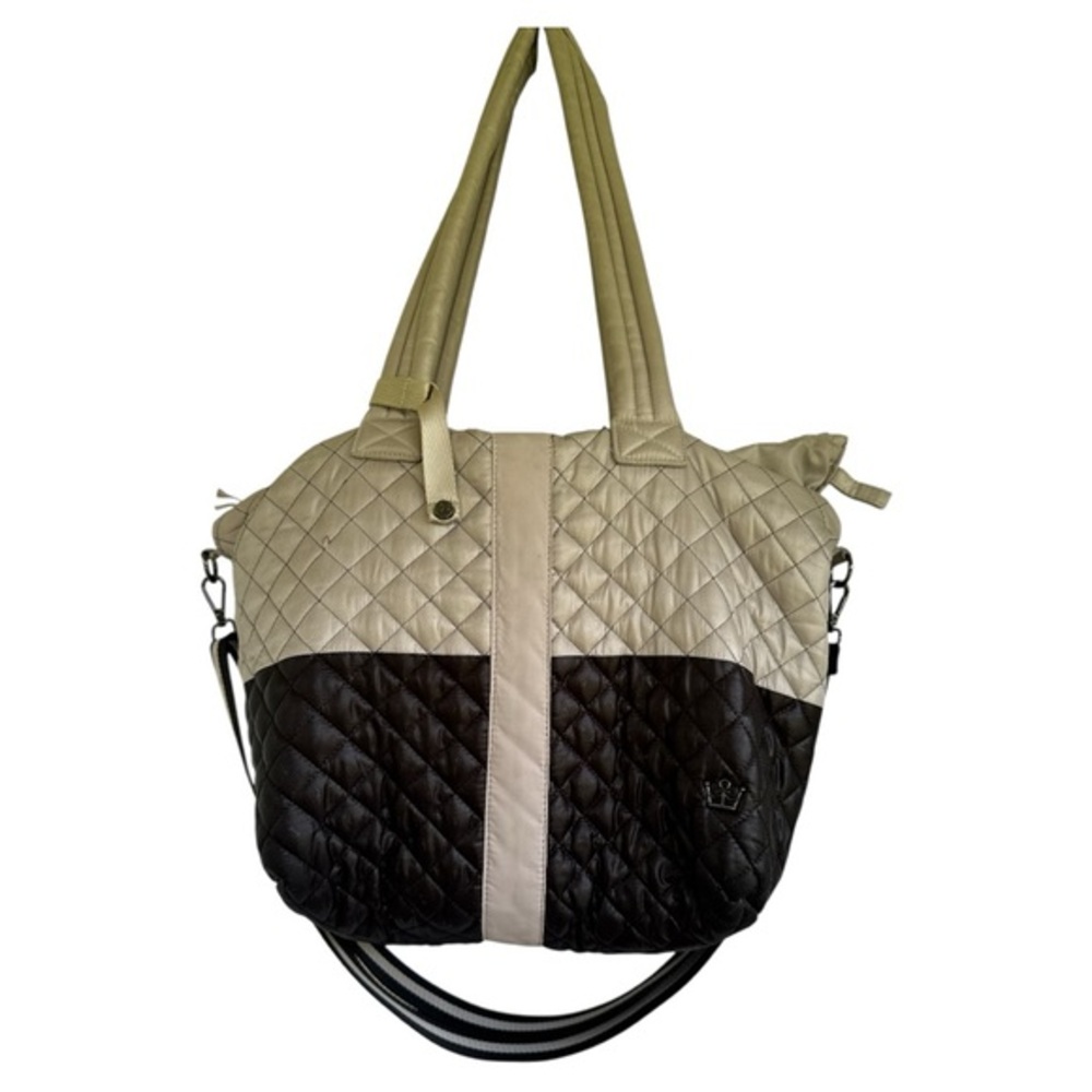 Oliver Thomas Quilted Black and Cream Tote
